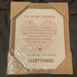 Heartfelt Wall Art with Inspirational Quote - You’re my Favorite - Couple Gift